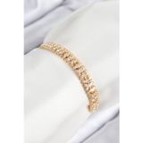 Stil Love Pirinç Zirkon Taşlı Tennıs Model Gold Renk Asansörlü Kadın Bileklik