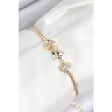 Stil Love Pirinç Zirkon Taşlı Yıldız Model Gold Renk Kadın Bileklik