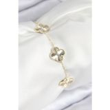 Stil Love VIP Pirinç Yonca Model Gold Renk Kadın Bileklik