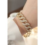 Stil Love Vip Seri Pirinç Ortası Zirkon Taşlı Gold Renk Gurmet Bileklik