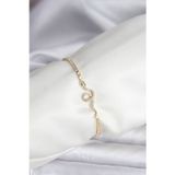Stil Love Yılan Model Zirkon Taşlı Gold Renk Pirinç Su Yolu Kadın Bileklik