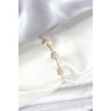 Stil Love Yıldız Model Zirkon Taşlı Gold Renk Pirinç Su Yolu Kadın Bileklik