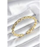 Stil Love Zincir Model Gold Renk Pirinç Kadın Bileklik