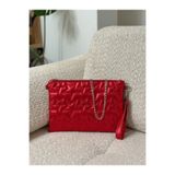 STİL SİDELYA Yıldız Dikişli Clutch Star Kadın Çanta KIRMIZI