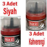 Stil X3 Adet Siyah X3 Adet Kahverengi Ayakkabı Boyası - Siyah - Kahverengi