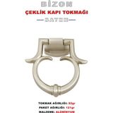 Stilaks Bizon Saten Alüminyum Çelik Kapı Tokmağı Tak Tak 1 Adet - Vizon Saten - 10x10x3