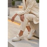 Stilbagshoes Agatha Ithal Toka Detaylı Leofer Kadın Ayakkabı Bej