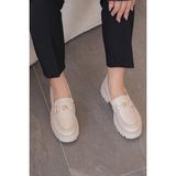 Stilbagshoes Herminia Ithal Toka Detaylı Leofer Kadın Günlük Ayakkabı Bej