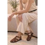 Stilbagshoes Linette Ön Kapalı Çapraz Detaylı Ithal Model Kadın Sandalet Kahve