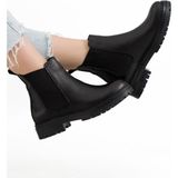 Stilbagshoes ROSALİNDA YAN LASTİK DETAYLI HAKİKİ DERİ KADIN BOT SİYAH - Siyah