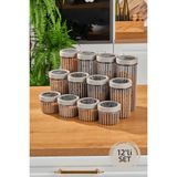 Stile Cucina 12'li Linea Yuvarlak Saklama Kabı 4x(0,50 Litre, 1,1 Litre, 1,70 Litre) Bej