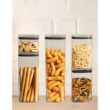 Stile Cucina 5'li Hava Geçirmez Kare Saklama Kabı Seti, BPA Free, Şeffaf, 700ml-1000ml-1400ml-2100ml, Gıda Saklama Kapları