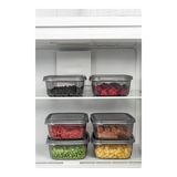 Stile Cucina 6 Adet Antrasit 1800 ml Sızdırmaz Derin Dondurucu ve Buzdolabı Düzenleyici Set 6X1800 ml - 6'lı