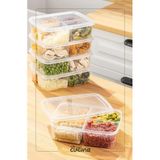 Stile Cucina 6'lı Buzdolabı Düzenleyici Organizeri, 6'lı Set, Şeffaf, Plastik, Gıda Sınıfı, 1 Litre, Bölmeli, Kapaklı, BPA İçermez 1 litre