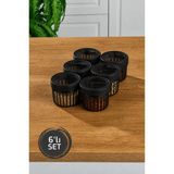 Stile Cucina 6'lı Linea Yuvarlak Saklama Kabı 0,50 Litre Antrasit - 500 ml