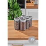 Stile Cucina 6'lı Linea Yuvarlak Saklama Kabı 1,1 Litre Gri - 1,1 lt