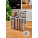 Stile Cucina 6'lı Linea Yuvarlak Saklama Kabı 1,70 Litre Bej - 1,7 lt