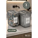 Stile Cucina Etiketli 2li Strip Mega Boy Toz ve Tablet Deterjan Saklama Kutusu 2x(5,5 Litre)