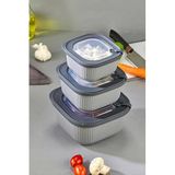 Stile Cucina Vakumlu Sızdırmaz Saklama Kabı Seti, 3 Parça, Mikrodalga ve Derin Dondurucu Uyumlu, 600ml-1100ml-1800ml, BPA Free (Antrasit)