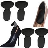 Stiletto, Kösele, Sandalet Ayakkabı Taban ve Topuk Ağrısı Önleyici, Yumuşak Pamuklu T Şekilli, Topuk Vurma, Taban Ağrıma Önleyici Pedler (Siyah, 2 ÇİFT)