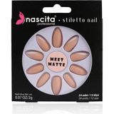 Stiletto Takma Tırnak (French Nails, Mat French Tırnak) 24 Adet - 0 - Siyah