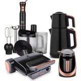 Stilevs 4lü Paket Siyah Elektrikli Çeyiz Seti Quartz Serisi Modern Tasarım ve Fonksiyonel Özellikler