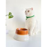 Stilin Bu Seramik Kedi ve Köpek Mama Su Kabı Colorful Moon Bowl Beyaz Açık Kahverengi