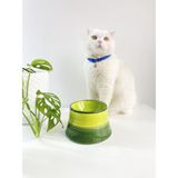 Stilin Bu Seramik Kedi ve Köpek Mama Su Kabı Colorful Moon Bowl (Yeşil-Fıstık Yeşil)