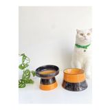 stilinbu Seramik Kedi Ve Köpek Mama Su Kabı (SİYAH SARI & COLORFUL MOON SİYAH SARI- GÖKKUŞAĞI- 2'Lİ)