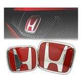Stilix Garage Honda Civic Fc5 2016-2021 Ön ve Arka Panjur Logosu Kırmızı (Cam Logo) Ithal Ürün Anahtarlık Hediye