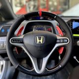 Stilix Garage HONDA CİVİC FD6 Araca Özel Direksiyon Kılıfı 5D KRİSTAL KARBON NOKTA SİYAH İP