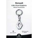 STİLİX GARAGE Yüksek Kaliteli Renault Logolu Lüks Krom Kaplama Oto Anahtarlığı Şık Hediyelik Araç Aksesuar 1 ADET