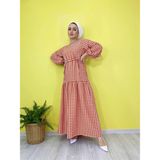 Still Butik Potikare Yazlık Tesettür Elbise - 40 - Kırmızı