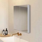 Still Mobilya STİLL Mobilya Çift Kapaklı Aynalı Banyo Dolabı MDF Malzemeden 60 cm Genişlikte Ayarlanabilir Raflı - Beyaz