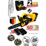 Stilmax 2 Pala 2 Zincirli Muhteşem Dal Budama Makinesi Seti Kömürsüz Motor ve Yağ Pompalı Çantalı Set - Ahşap - Gümüş