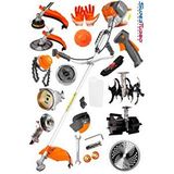 STILMAX 20hpx Superturbo Yan Tip Tırpan Benzinli Çim Biçme Ot Tırpan Canavar Başlıklı + 2 Çapalama Aparatı
