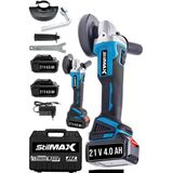 Stilmax 21V 4 Ah Brushless Motor Turbo Şarjlı Metal Başlık Çift Akülü Spiral Taşlama Metal Kesme 125Mm