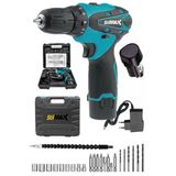 Stilmax 24V 4Ah Metal Dişli Şanzıman Çift Akülü Şarjlı Vidalama Matkap + 24 Parça Usta Seti