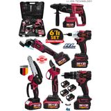Stilmax 388Vf 10Ah 6'Lı Set Kırıcı Delici Matkap Taşlama Somun Sökme Dal Budama Makas Akülü