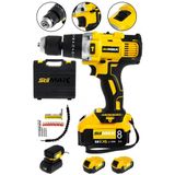 Stilmax 58 V 8 Ah Metal Şanzuman Çift Samsung Akülü Darbeli Şarjlı Matkap Vidalama Seti + 27 Parça Set