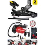 Stilmax Araç Lastik Onarım Set 2 Ton Kapasiteli Timsah Arabalı Kriko + 12 V Çakmaklı Hava Lastik Şişirme Set