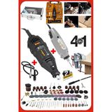 Stilmax Çift Çok Amaçlı Gravür Profesyonel 4In1 Set: 362 Parça Aksesuar 500W Gravür Hobi Taşlama Mengene Set