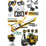 Stilmax Ecoplus4 Seramik Usta Seti: 120MM Seramik Kesme - 2'li Vantuz - Boya Karıştırıcı - 16 Çizgi Lazer - Altın