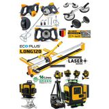 Stilmax Ecoplus4 Seramik Usta Seti: 120Mm Seramik Kesme - 2'Li Vantuz - Boya Karıştırıcı - 16 Çizgi Lazer