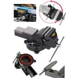 Stilmax Germany 125MM 5" 360 Dönerli Taban Özel Alaşım Paslanmaz Çelik Sabit Tezgah Masa Mengenesi Örslü