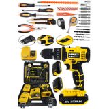 Stilmax Germany Hybrid Brushless Motor 58 V Panasonic Çift Akülü 30 Parça Darbeli Şarjlı Matkap