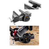 Stilmax Germany Pro 80MM 3" Sabit Tabanlı Özel Alaşım Paslanmaz Çelik Sabit Tezgah Masa Mengenesi Örslü