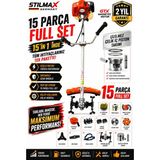 Stilmax Gxt Germany 15IN1 Benzinli Yan Tip Tırpan Çapa Makinesi Çelik Pistonlu Full Set + Akrobat Çapalama