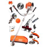 stilmax Kömürsüz Motor 20HPX Çelik Krom Piston Benzinli Ot Çalı Çim Biçme Makinası Yan Tırpan + Chapello Set