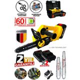 Stilmax Kömürsüz Motor X2 Çift Pala Çift Zincir Şarjlı Akülü Dal Budama Makinesi 40VF 10AH Çelik Şanzuman